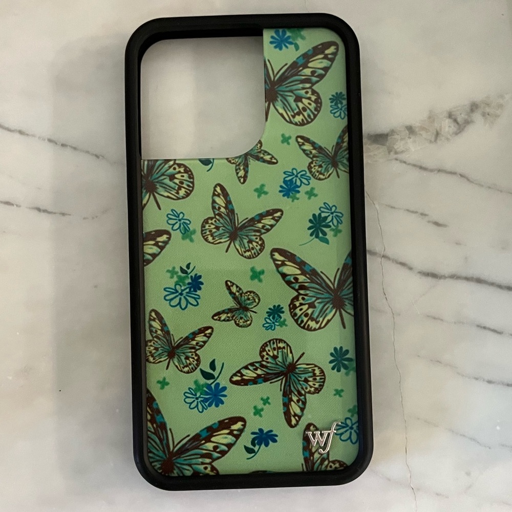Green Butterfly Wildflower Case iPhone 13 Pro